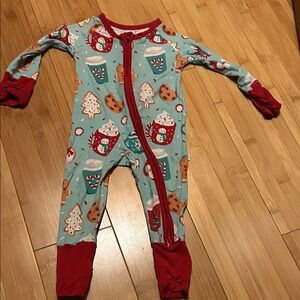 Little Sleepies Red and Blue Festive Footie